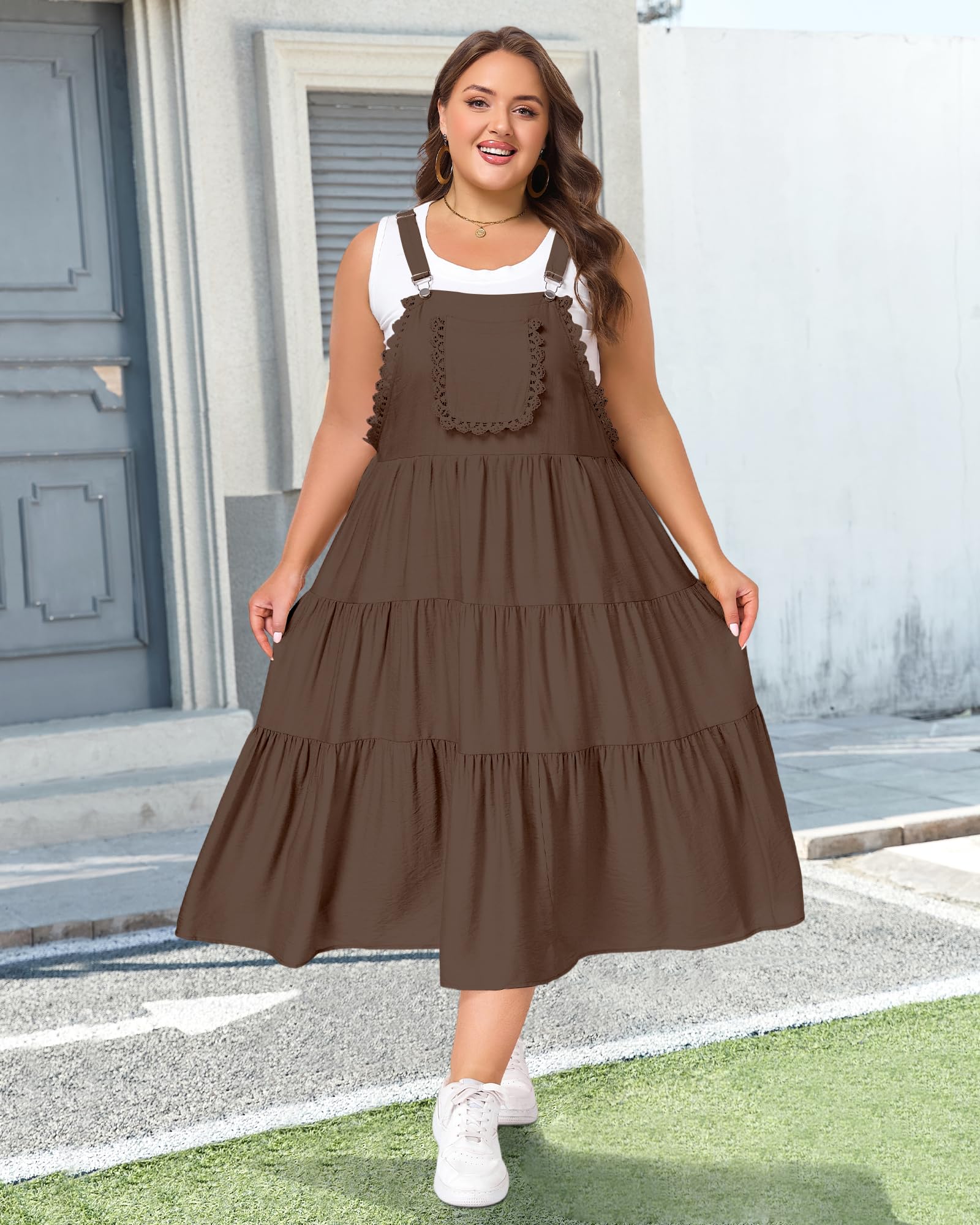 plus size brown lace dress brown plus size formal dresses Plus Size Long Embroidered Bodice Satin Dress by Poly USA W1032