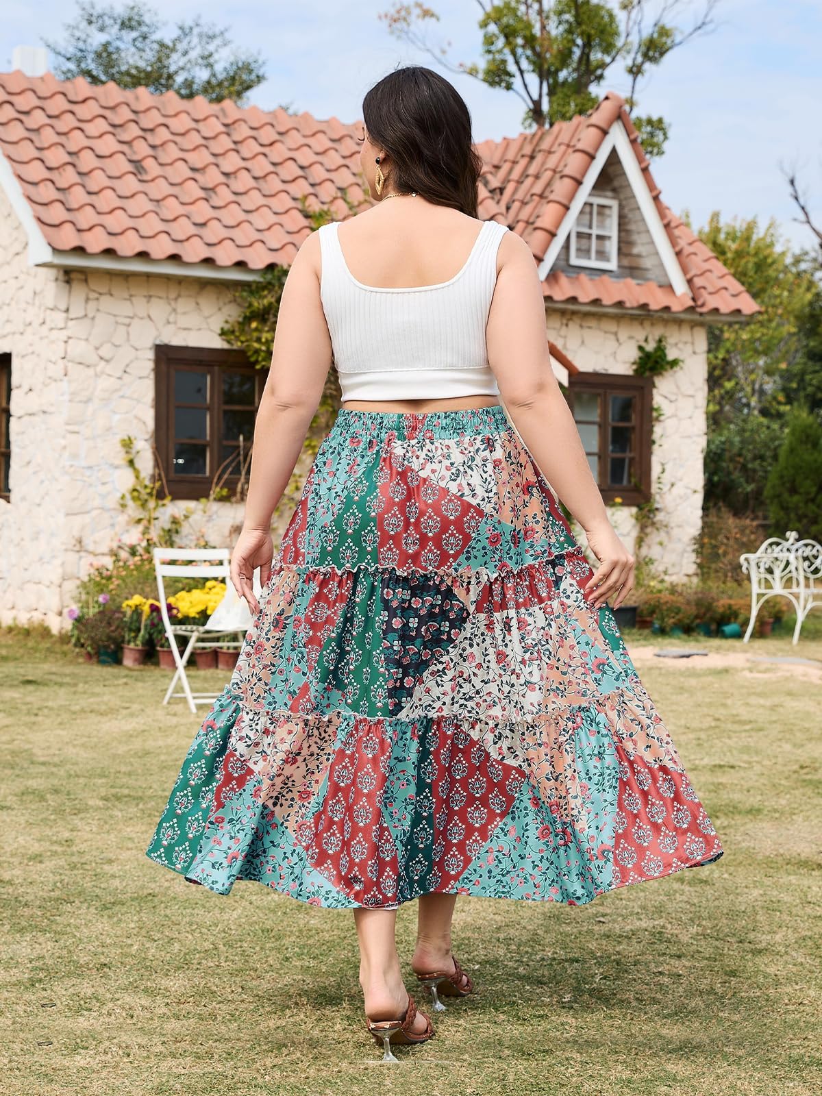 Fashion Long Flowy Skirts 4xl Plus Size High Waisted Jean Skirt