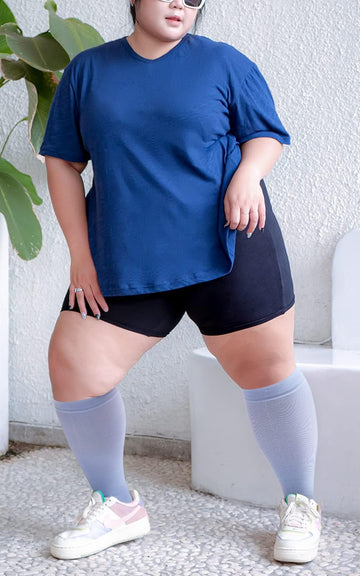 Plus Size Compression Leg Sleeves - Baby Blue