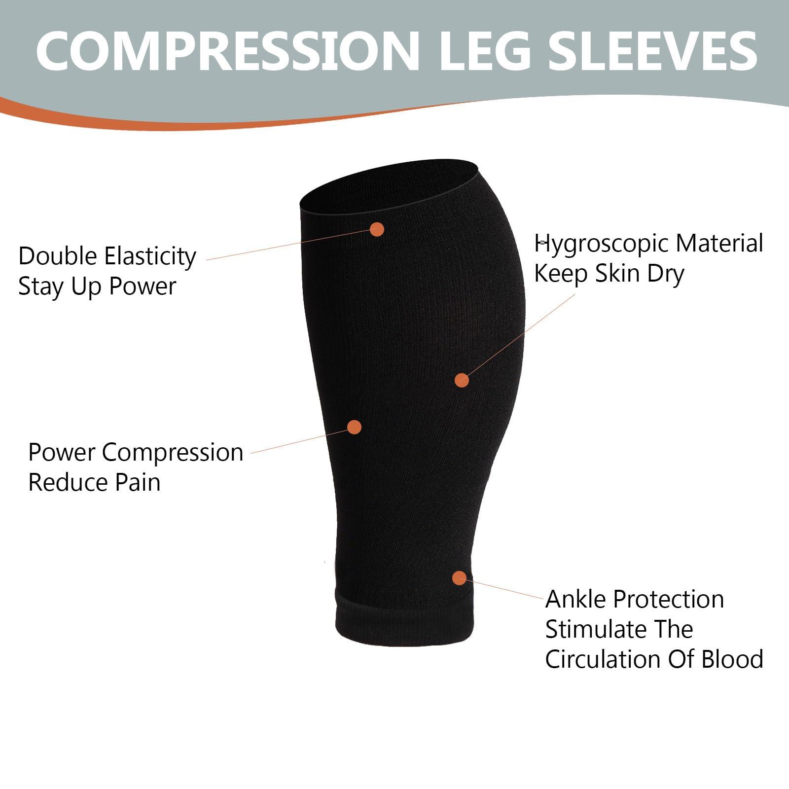 Plus Size Compression Leg Sleeves - Black-Moon Wood