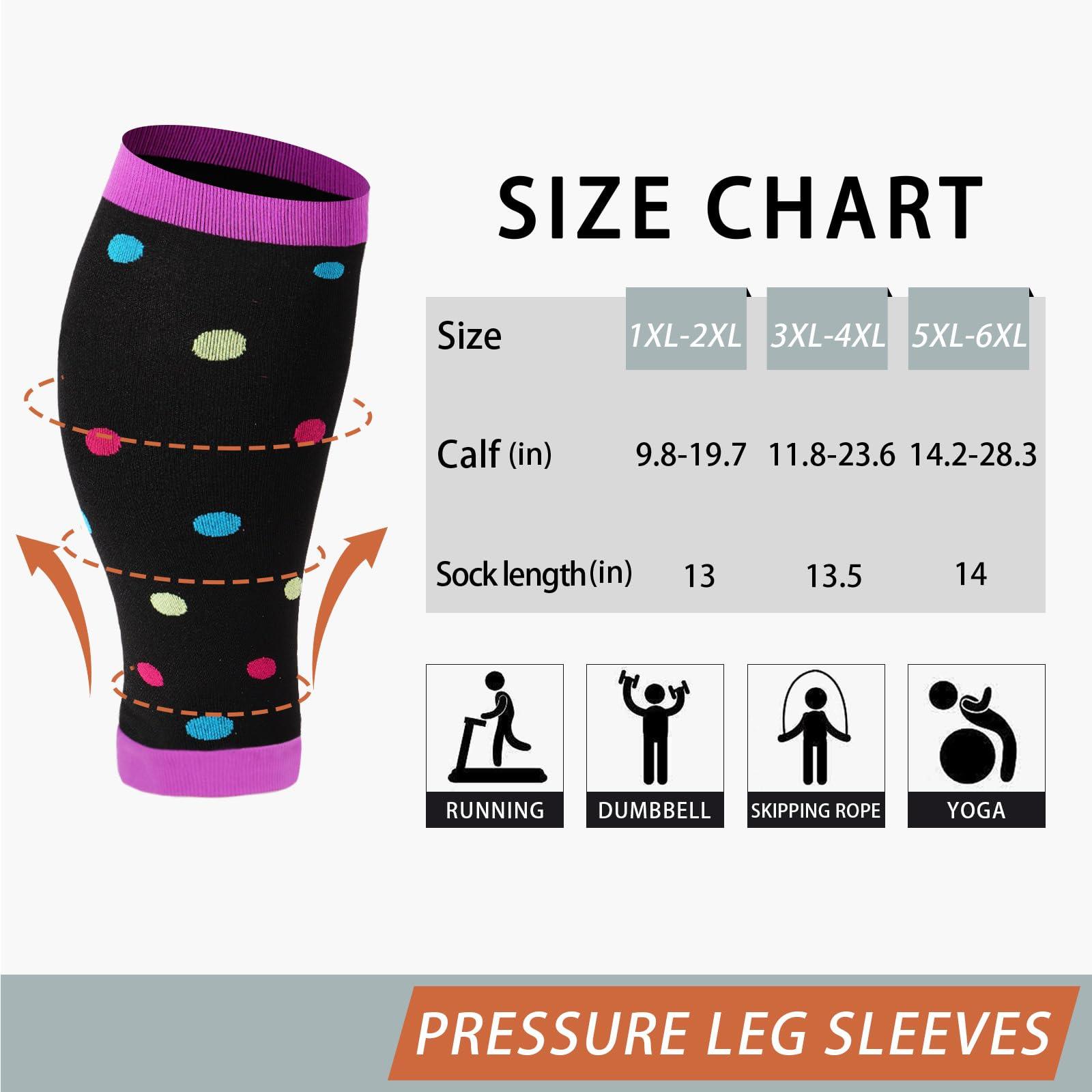 Plus Size Compression Leg Sleeves - Purple Dot-Moon Wood