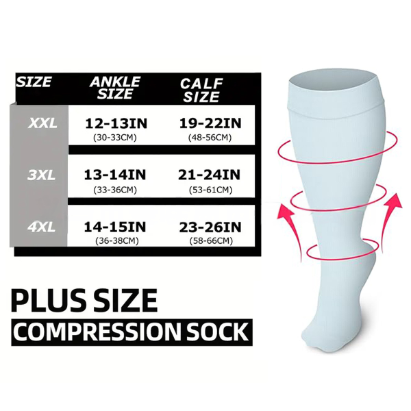 Plus Size Compression Socks Blue Series(3 Pairs)-Moon Wood