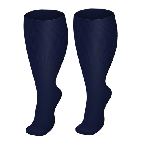 Plus Size Compression Socks Blue Series(3 Pairs)-Moon Wood