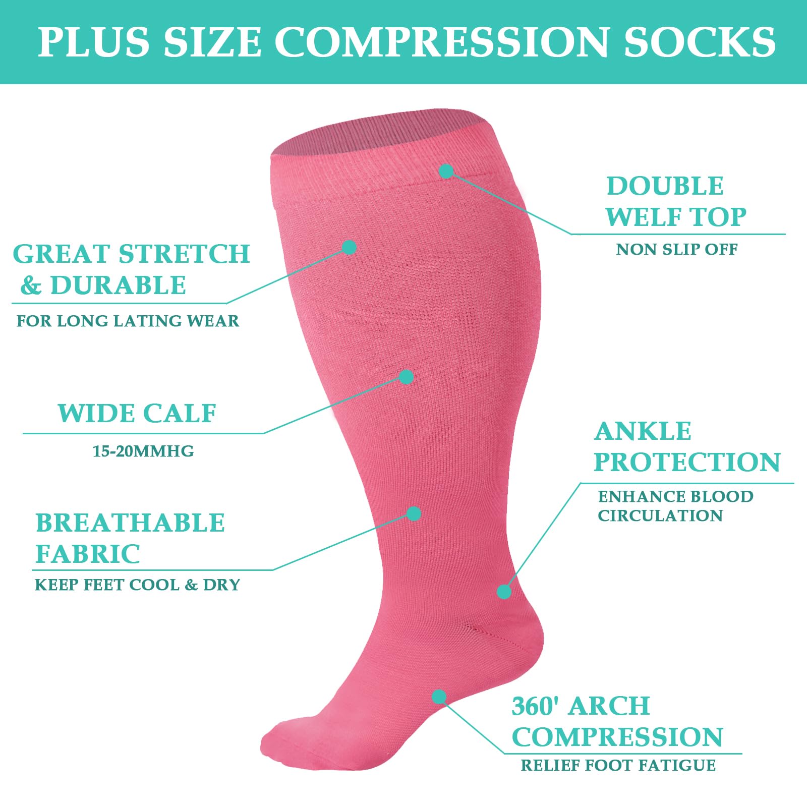 Plus Size Compression Socks for Wide Calf