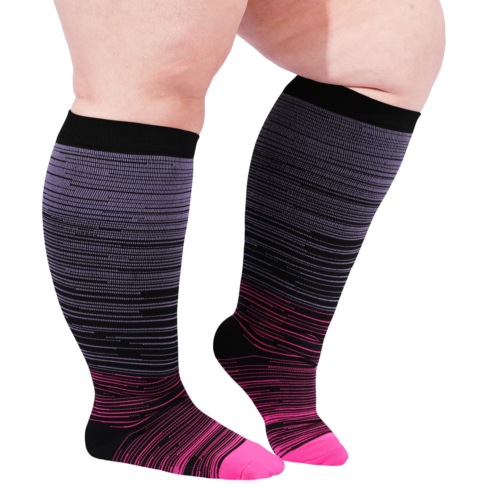 Plus Size Compression Socks for Wide Calf-Tie Dye