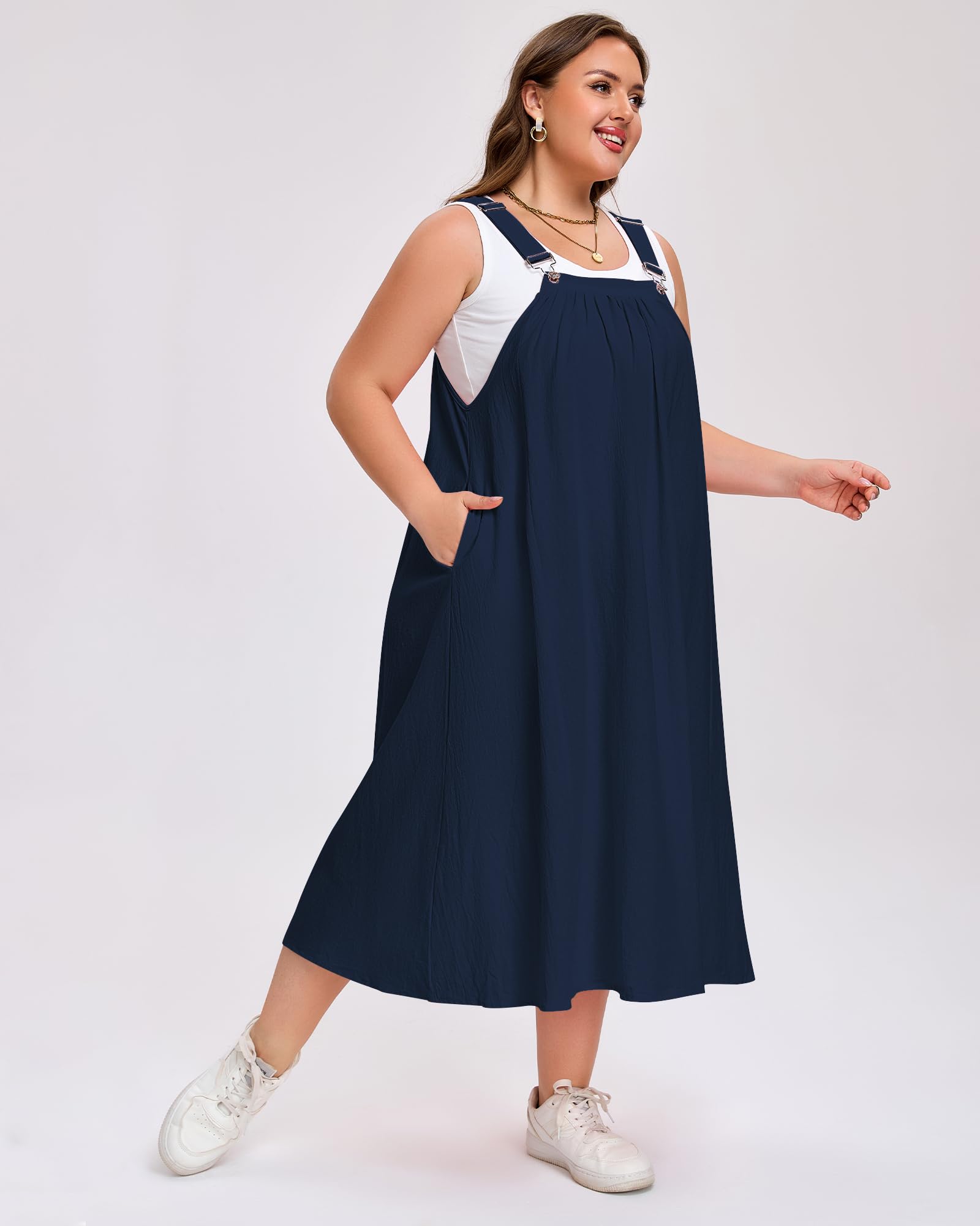 plus size cotton dresses with pockets Pure Plus Cotton Gauze Dress with Pockets- Purple In Full Swing