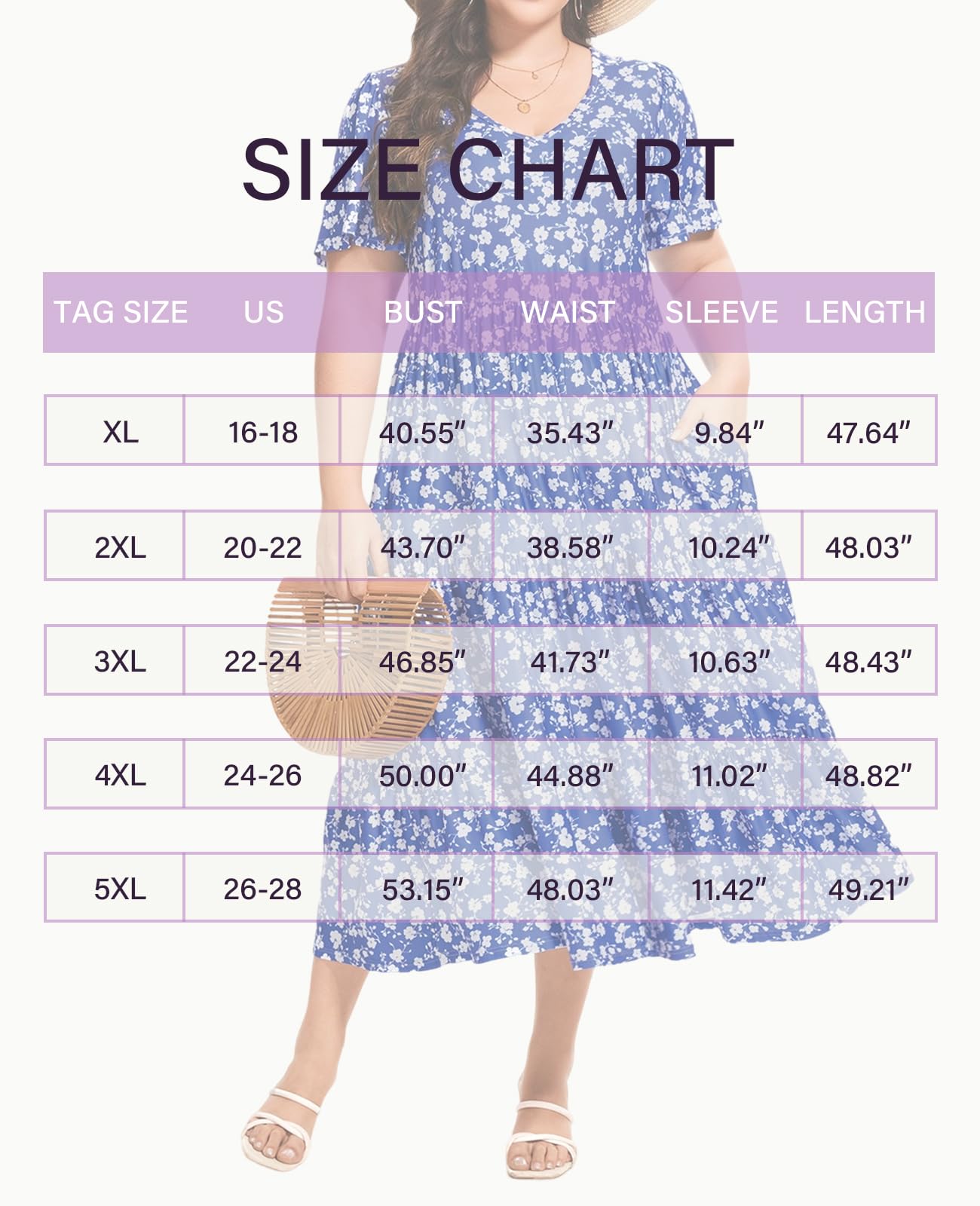dress sizes Plus Size Dress Floral V-Neck Short Sleeve