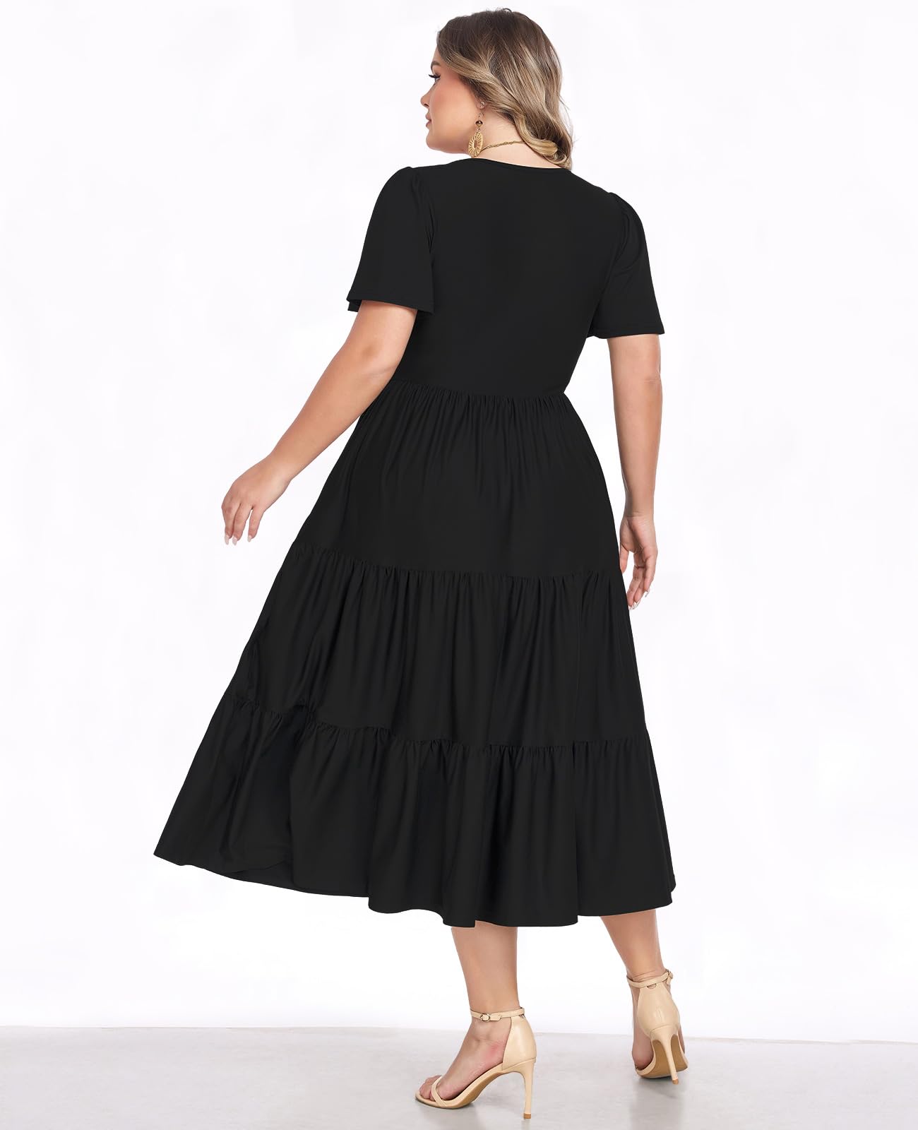 Plus Size Dress V-Neck Short Sleeve Plus Size Dress V-Neck Short Sleeve