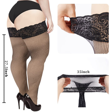  Plus Size Fishnet Stockings Women's Suspender Sexy