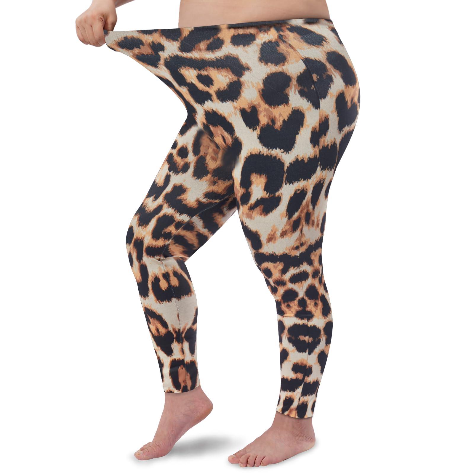 Plus Size Fleece Lined Leggings Printed 6 Pack-Moon Wood