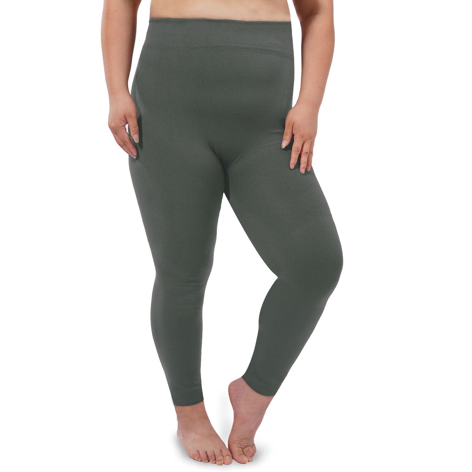 Plus Size Fleece Lined Leggings Women - Dark Grey-Moon Wood