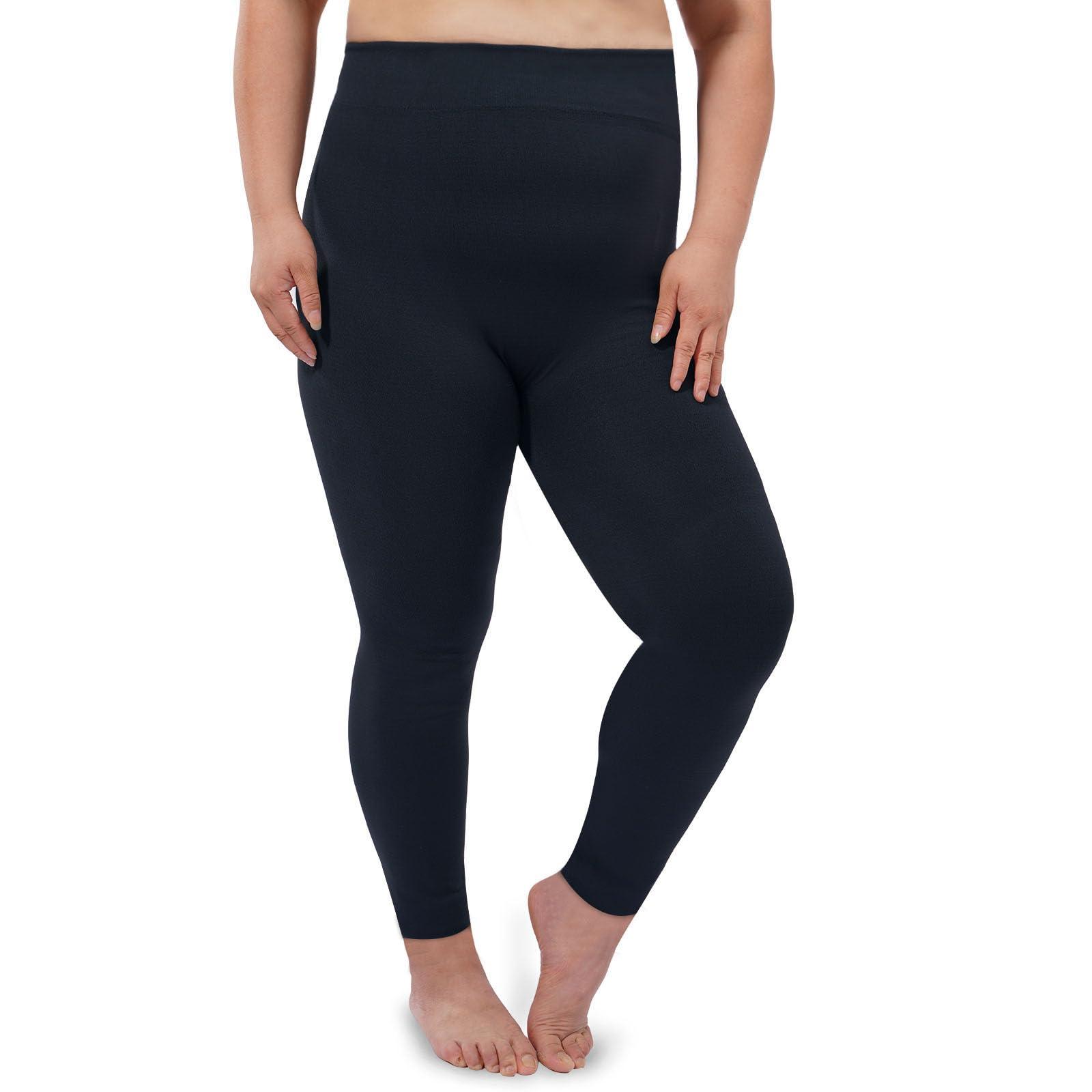 Plus Size Fleece Lined Leggings Women - Navy Blue-Moon Wood