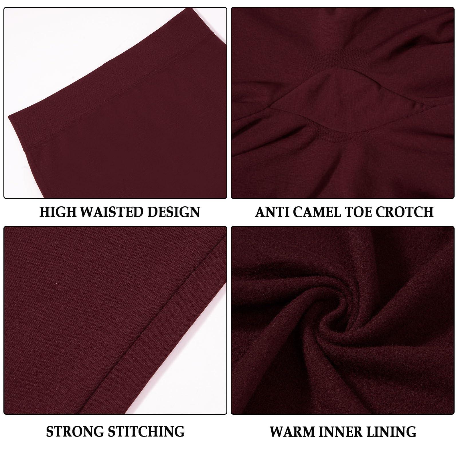 Plus Size Fleece Lined Leggings Women - Purplish Red-Moon Wood