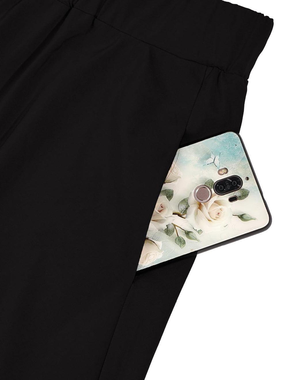 Plus Size High Waist A-Line Skirt with Cherry Embroidery