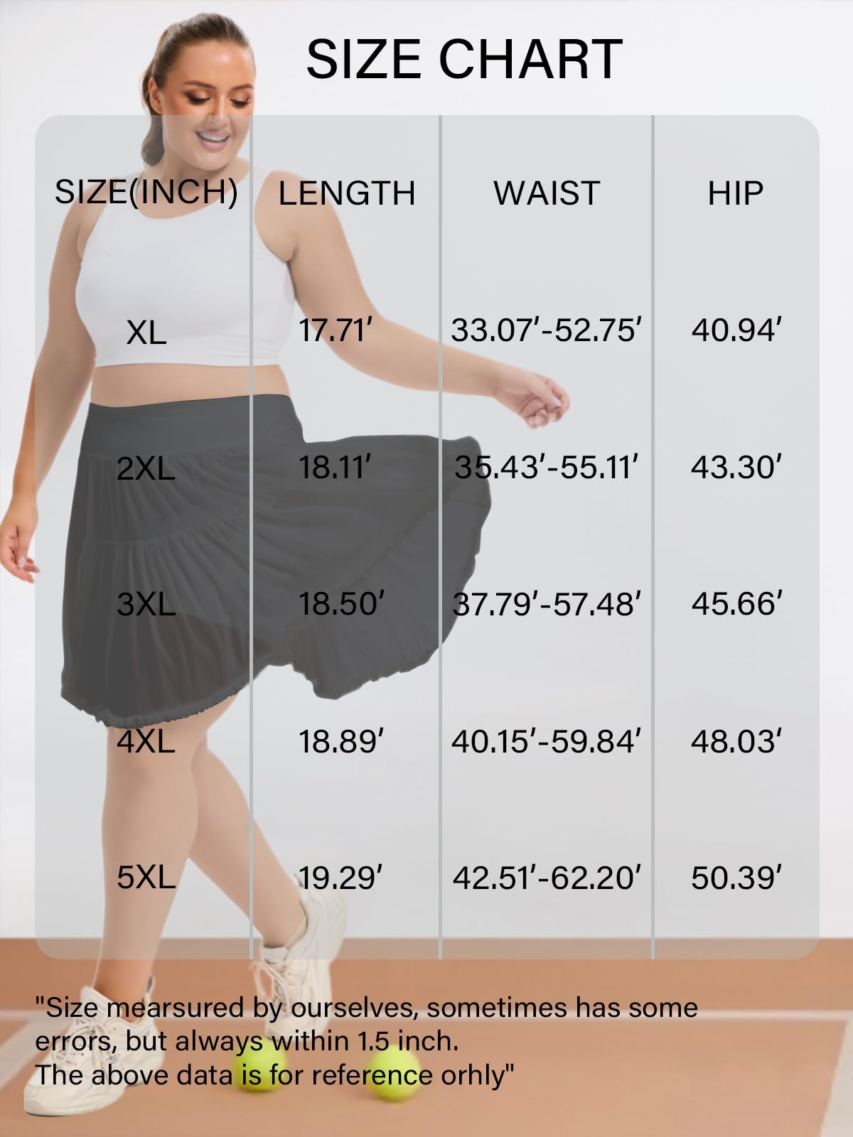 Plus Size High Waisted Ruffle Tennis Skirt - Black | Moon Wood