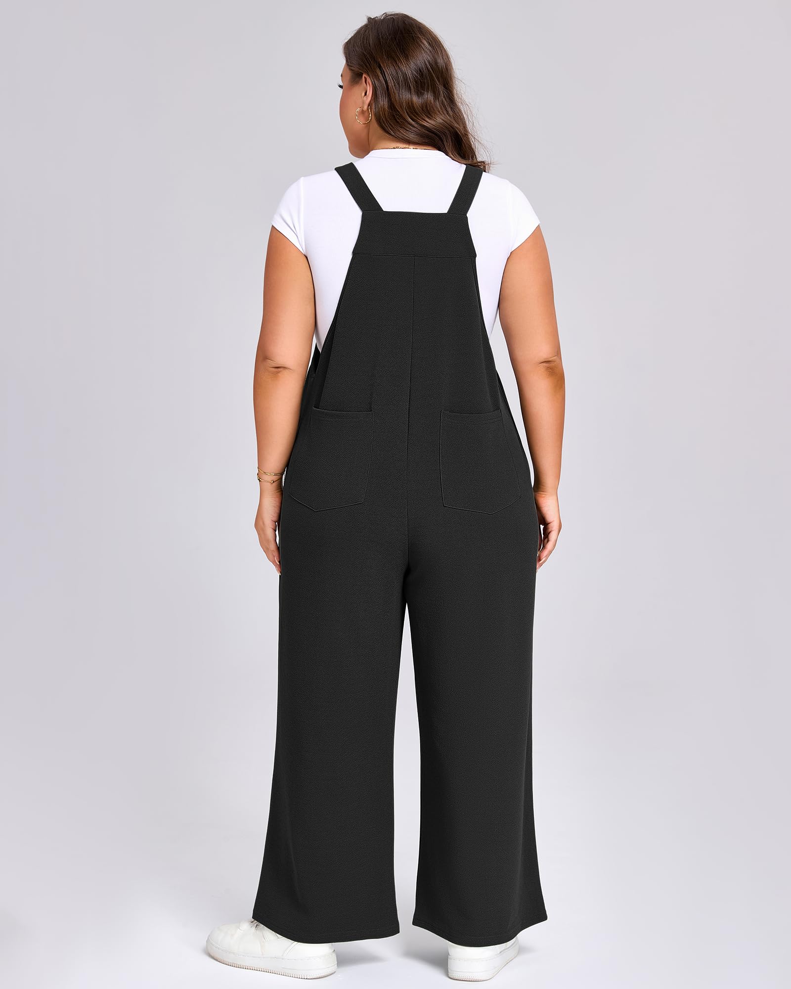 Plus Size Jumpsuits Adjustable Loose fit - Black-Moon Wood