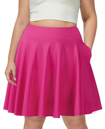 Plus Size Knee Length Skirts High Waisted - Rose-Moon Wood