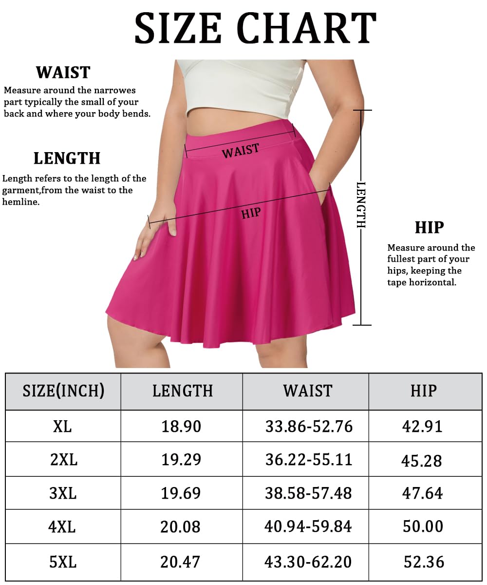 Plus Size Knee Length Skirts High Waisted - Rose-Moon Wood