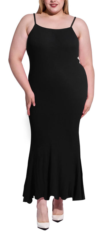 Maxi-Bodycon-Kleid in Übergröße – Schwarz