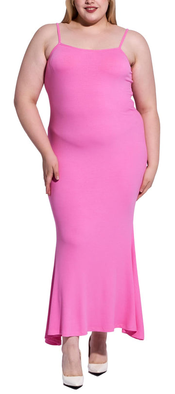 Maxi-Bodycon-Kleid in Übergröße – Rosa