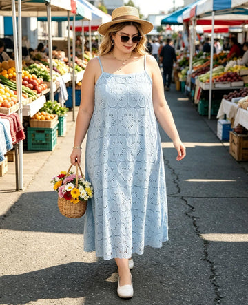 Robe grande taille décontractée à col V et volants - Noire