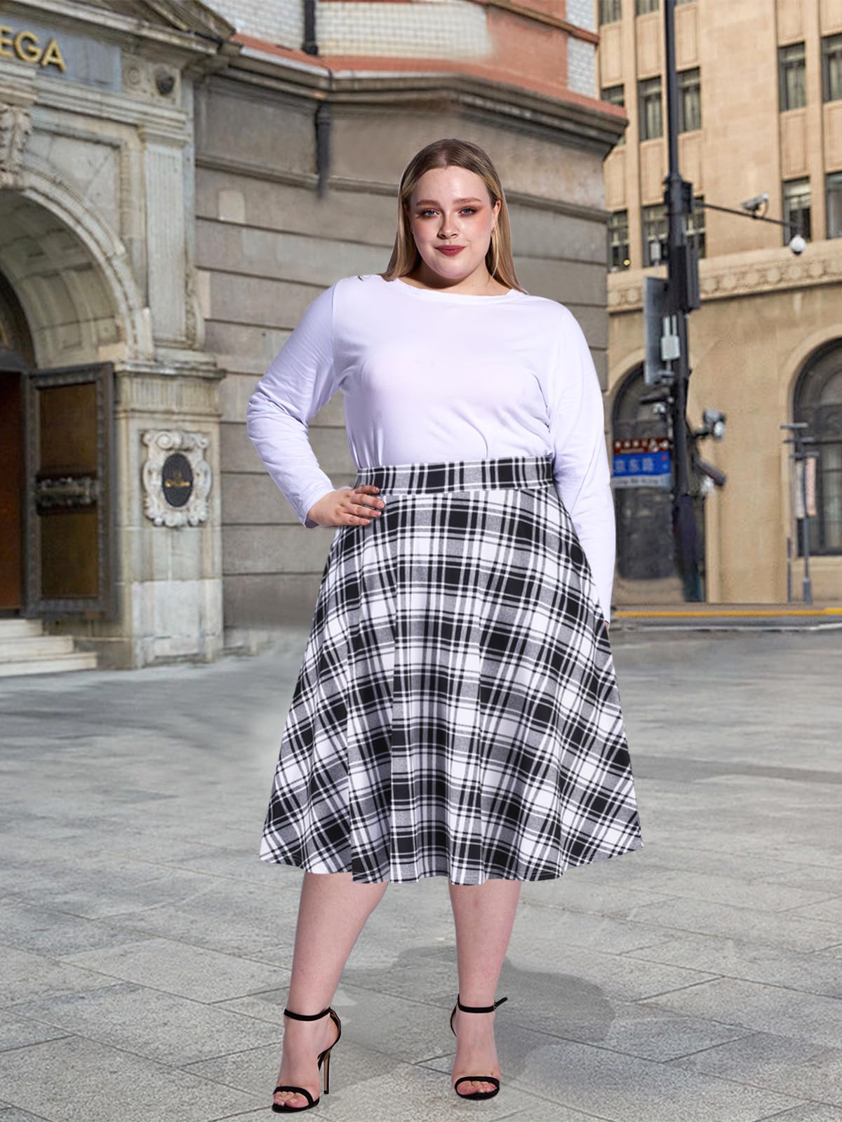 Vipsport Gr Denim Midi Skirt Queen Size Vipsport Gr Plus Size