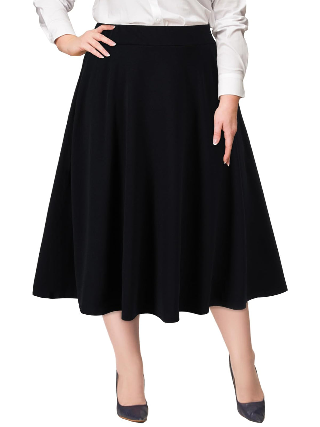 Women's Plus Size Black Tiered Skirt main image 1