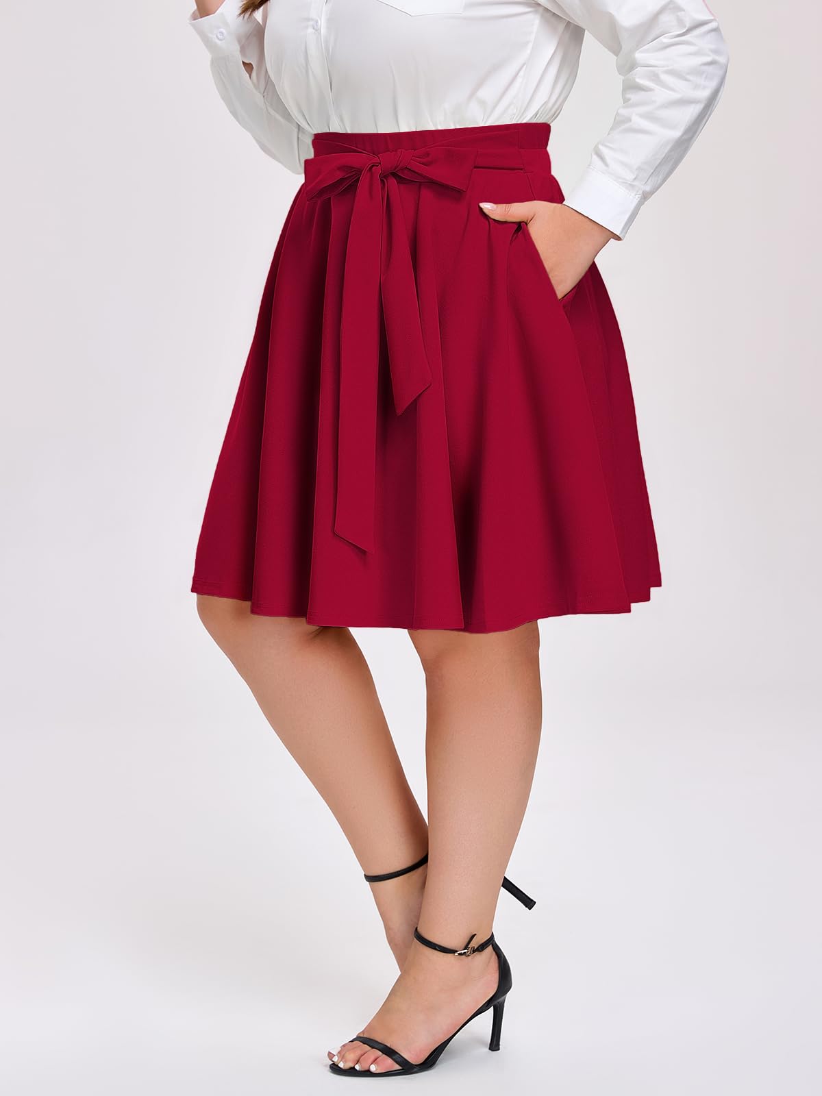 red skater skirt dress Chic Red Plaid Corset Skater Dress