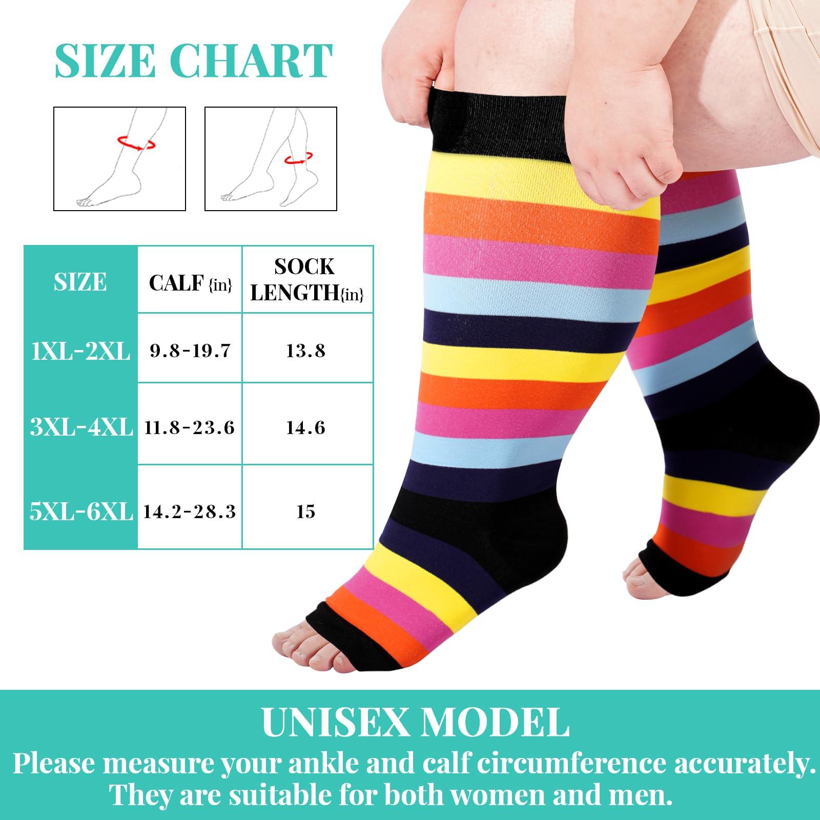 Plus Size Open Toe Compression Socks for Women | Moon Wood