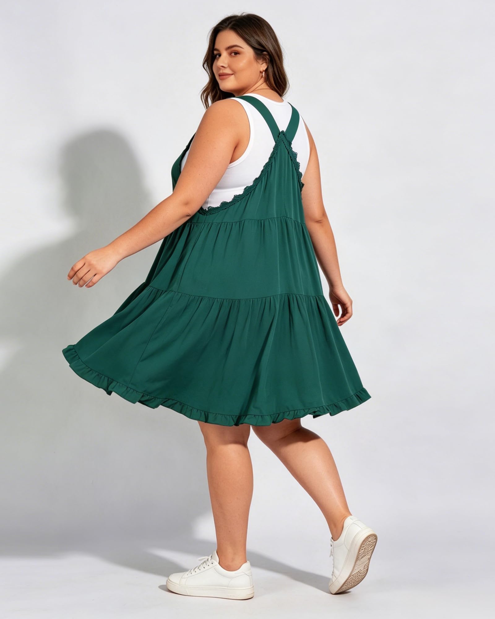 overall short dress Edikted Overall Denim Mini Dress