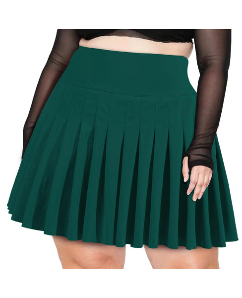 Plus-Size-Pleated-Mini-Skirt-