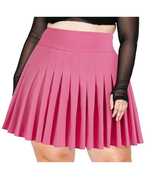 Plus-Size-Pleated-Mini-Skirt-