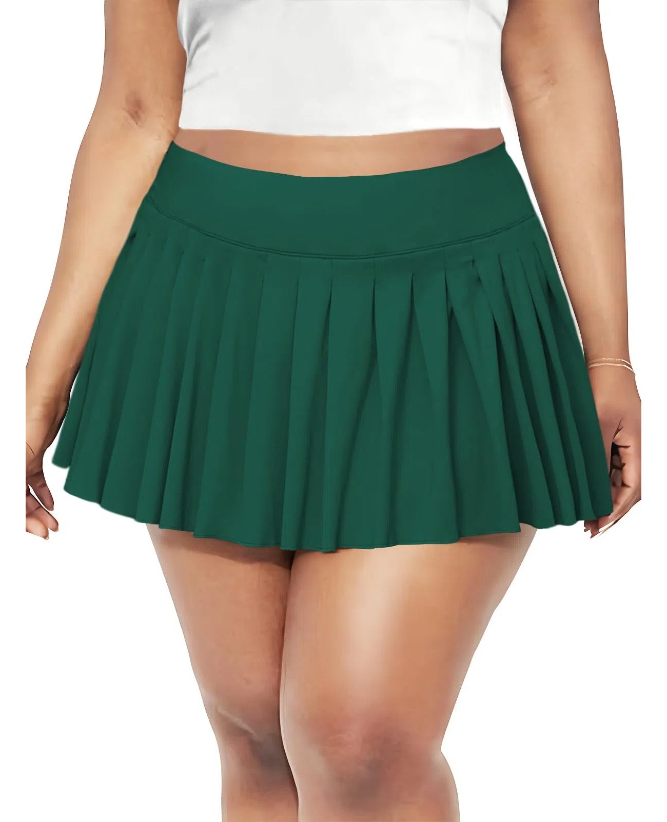 Plus-Size-Pleated-Skirt-High-