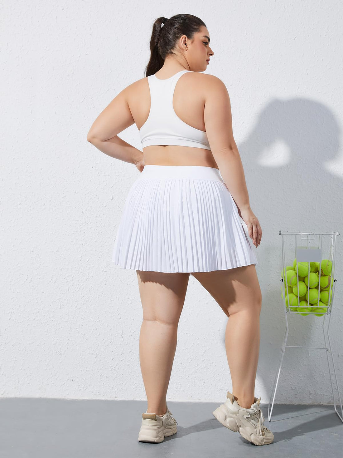 Plus Size Pleated Tennis Skirt with Shorts
