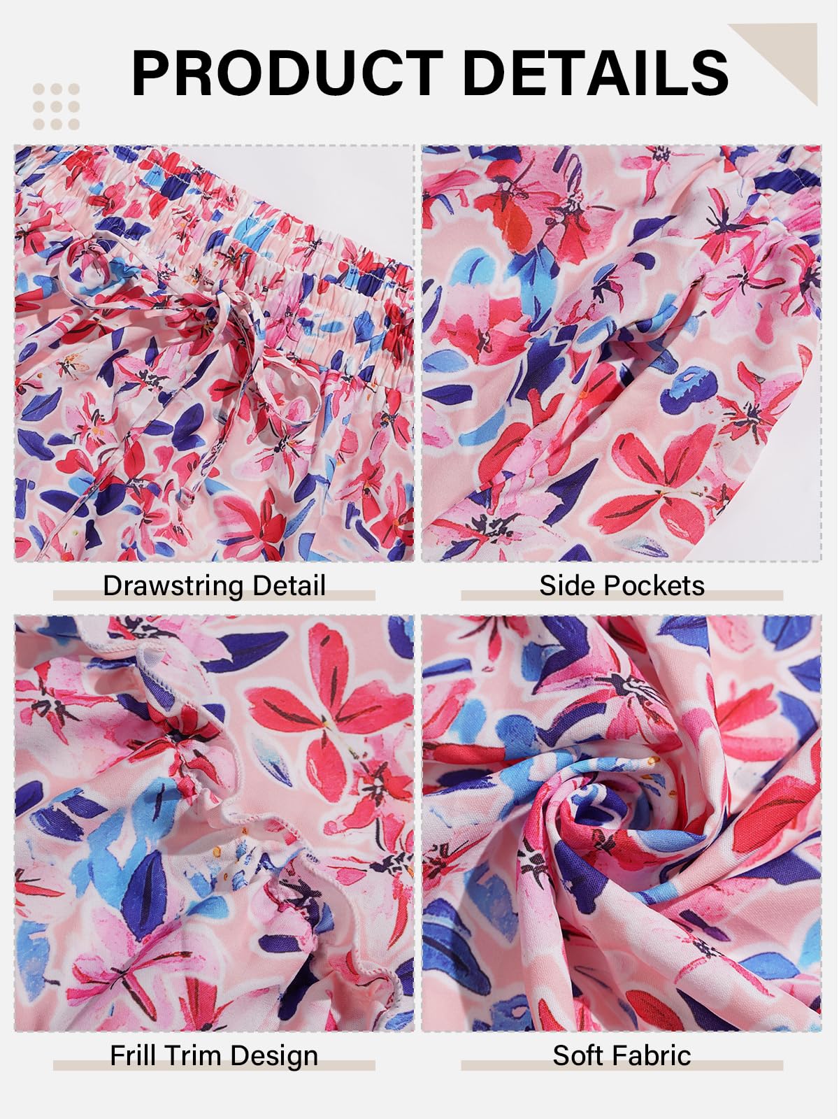 Plus Size Ruffle Midi Skirt with Pockets - Pink Floral-Moon Wood