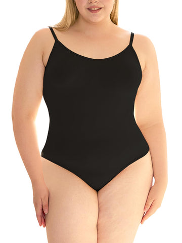 Plus-Size-Shapewear-Body für Damen – schwarzer Tanga