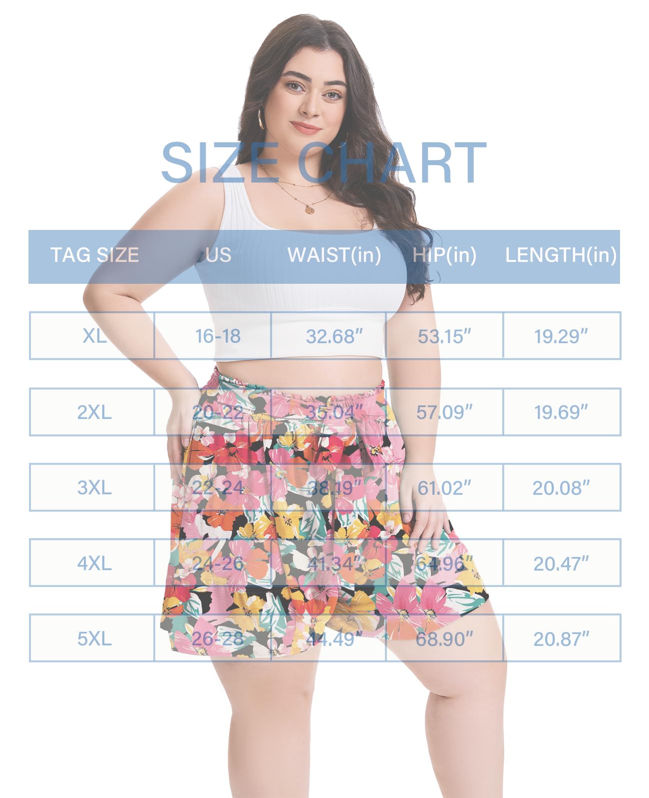 Plus Size Shorts Casual Wide Leg Flowy Black Red Floral Moon Wood