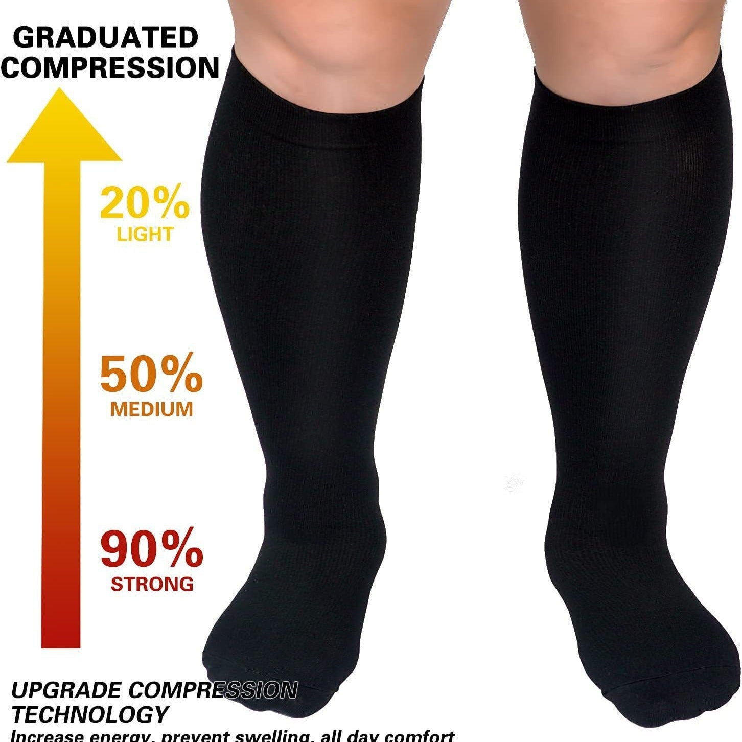 Plus Size Solid Color Compression Socks | Moon Wood