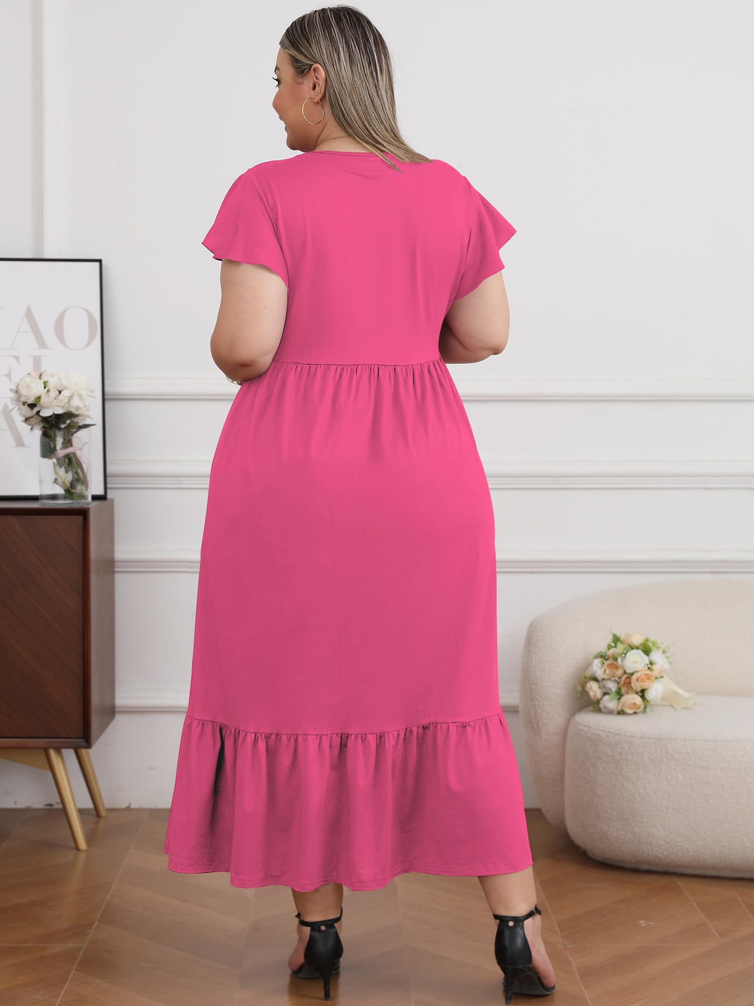 pink plus size summer dress Floral Light Pink Satin Silk Women Plus Size Kaftan Summer Dress