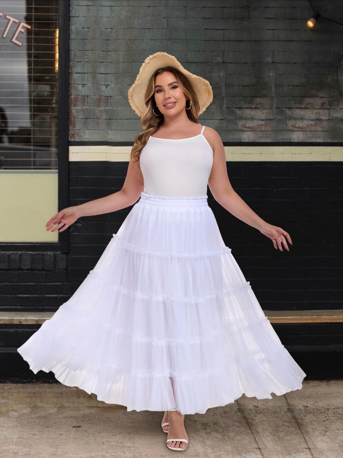 Maxi Skirt Knee Length Tulle Skirt Plus Size Plus Size Tulle Skirt