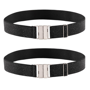 Shiny Plus Size Thigh Garter Belt with High Elastic-Black