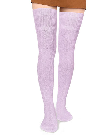 Chaussettes hautes pour bottes pour femmes Lavande