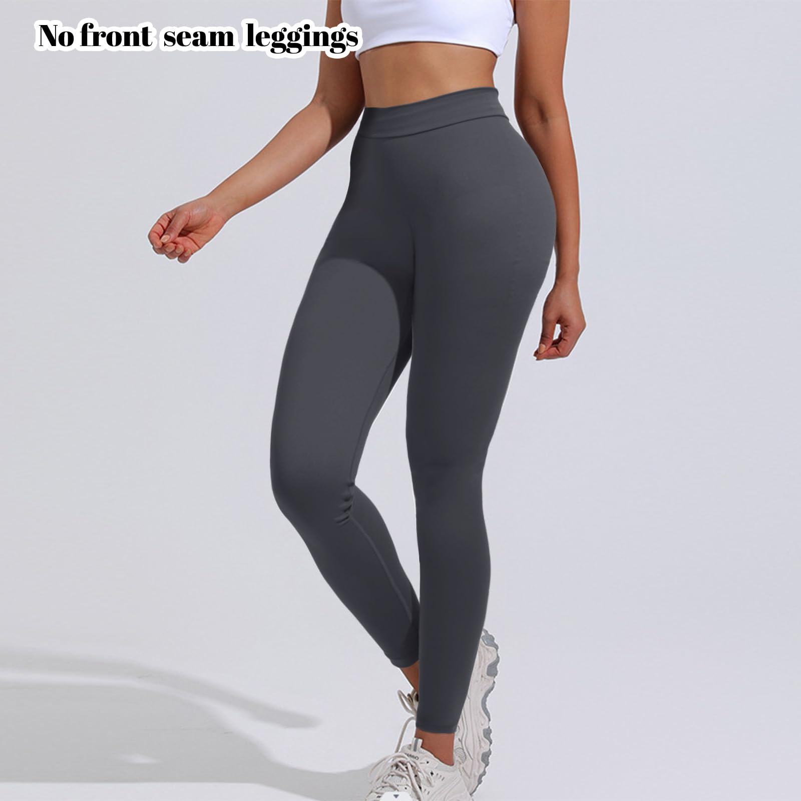 V Back Scrunch Leggings Soft Butt Lifting - Grey | MoonWood