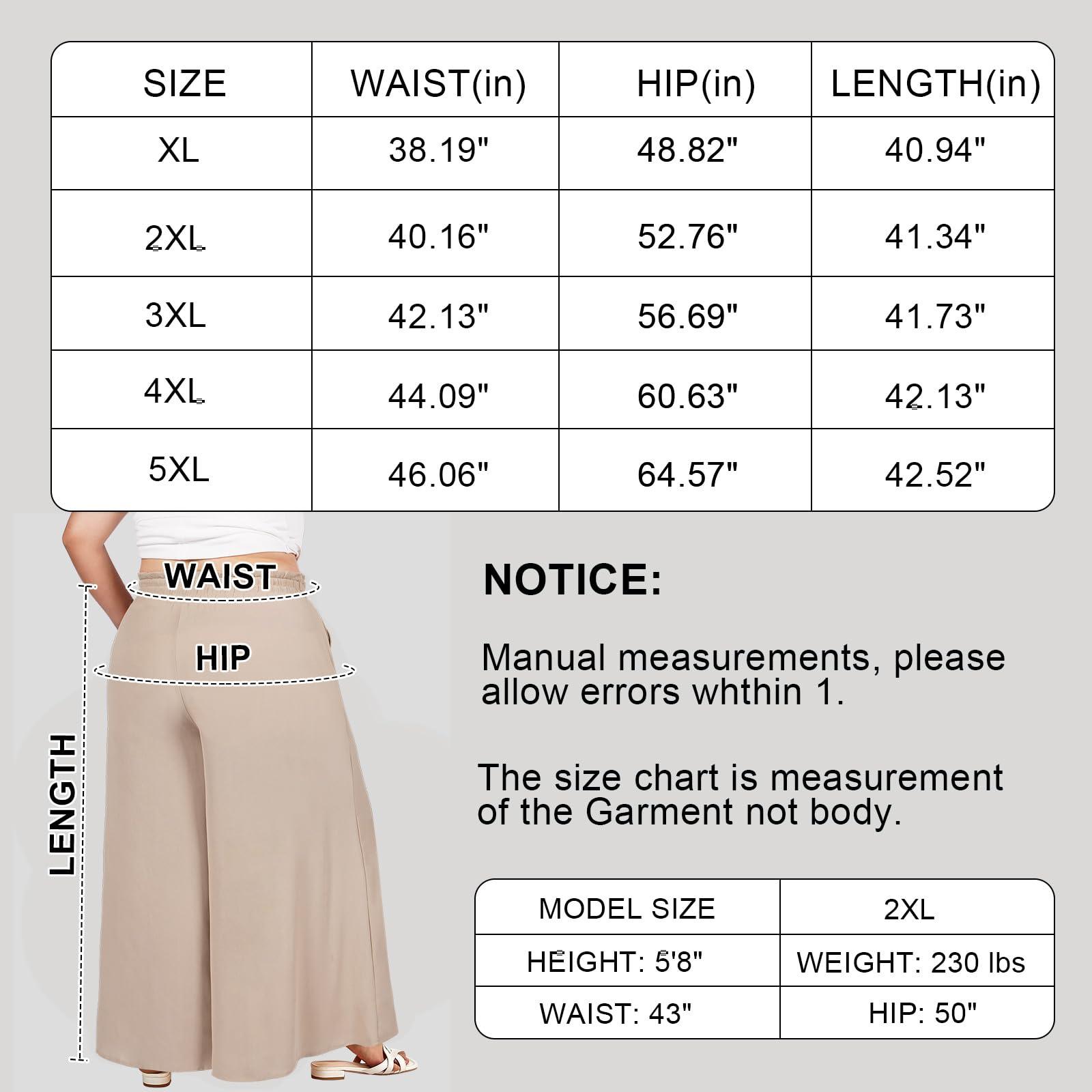 Wide Leg Pants Flowy Plus Size - Almond-Moon Wood