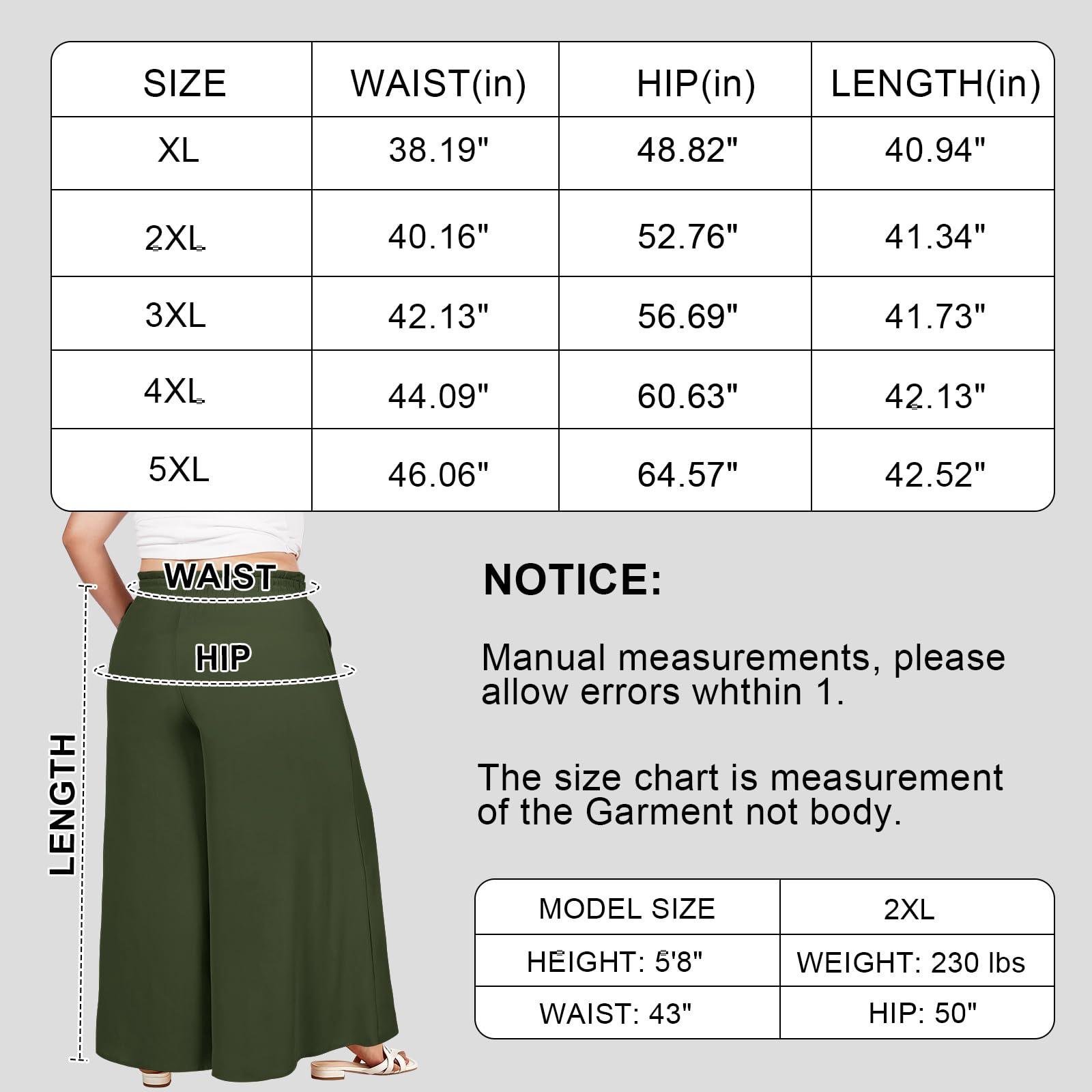 Wide Leg Pants Flowy Plus Size - Army Green | Moon Wood