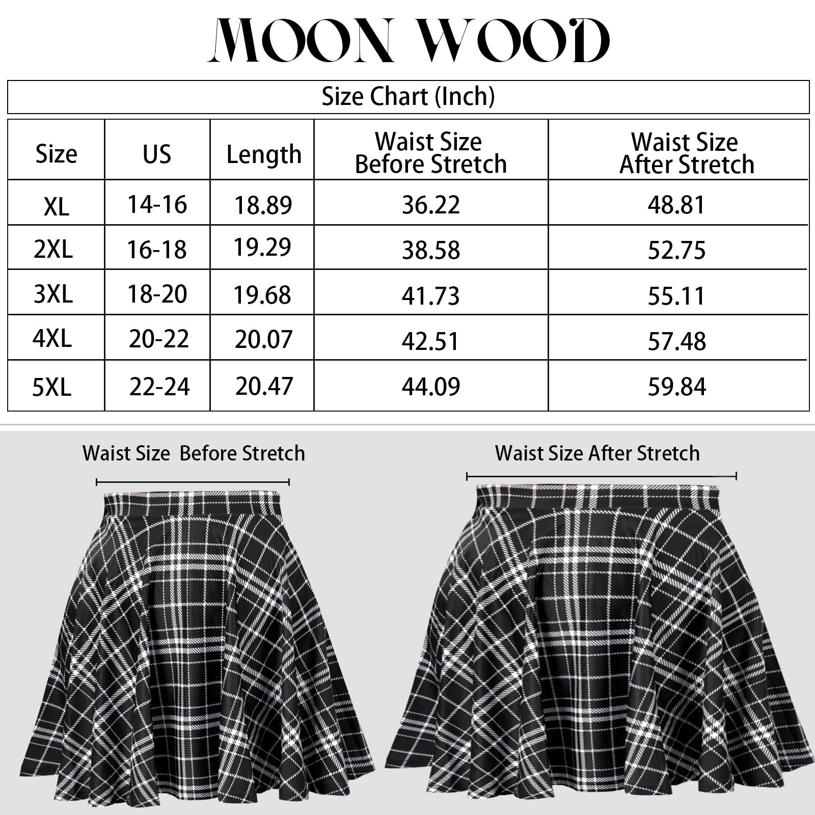 Black and white plaid skirt 5xl best sale