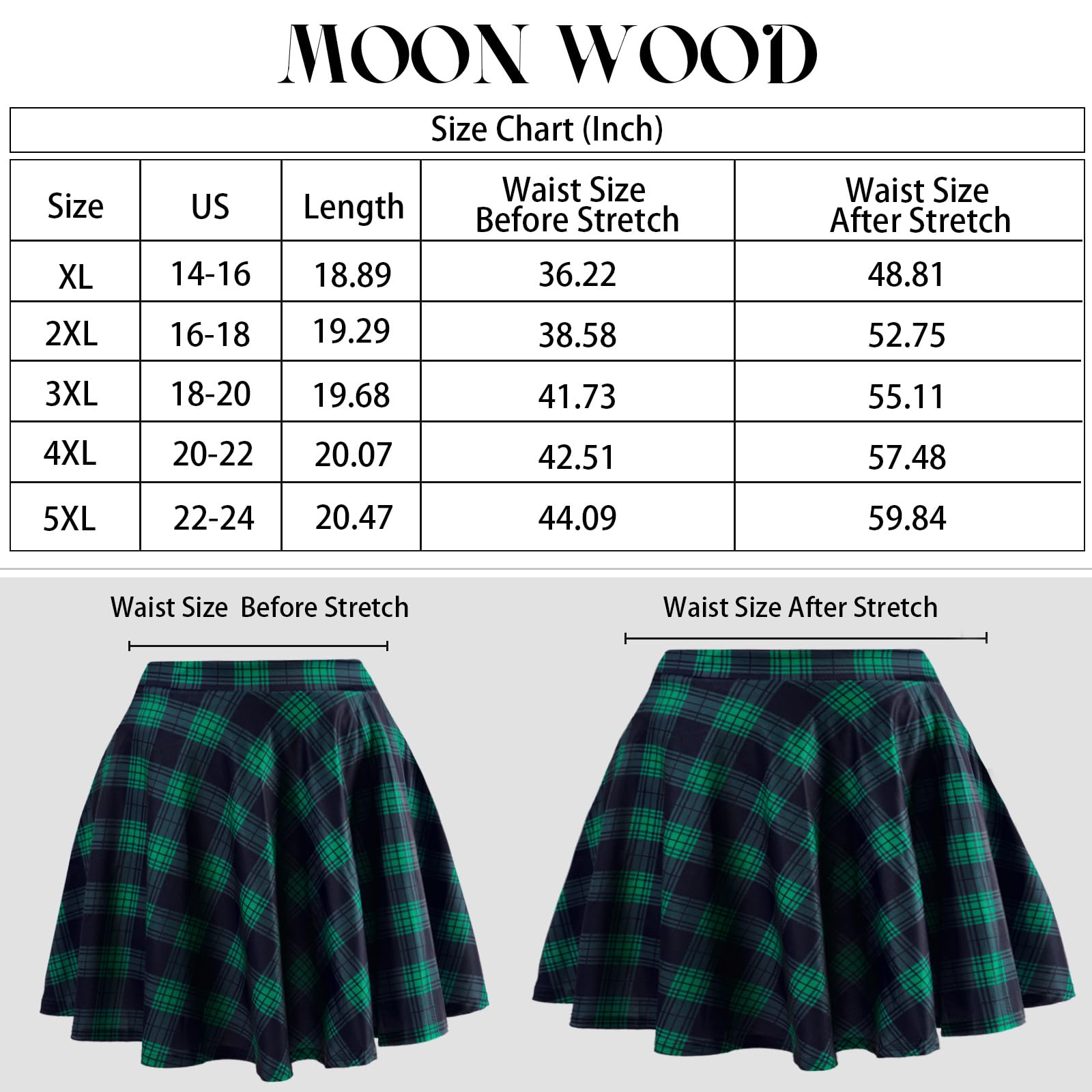 Women's Plus Size Mini Plaid Skirt Green Blue - Main Image
