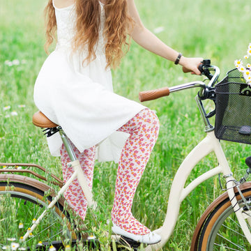 Women's Thigh High Socks Warm Soft - Ditsy Blooms-Moon Wood