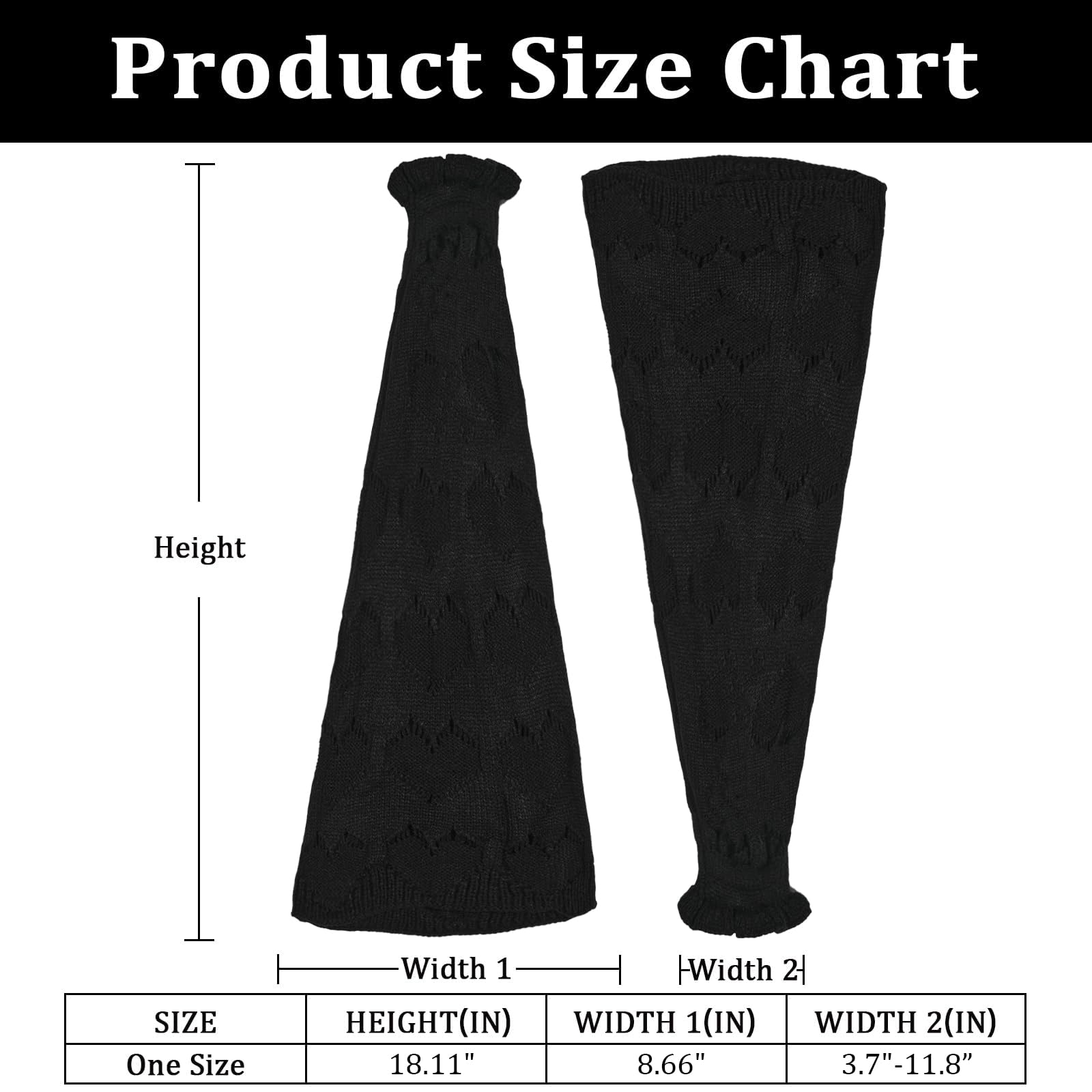 Women's Y2k Leg Warmers Crochet - Black-Moon Wood