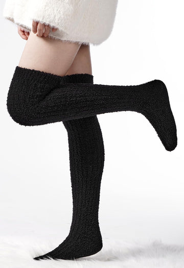 3 paires de chaussettes hautes souples en coton - Noir